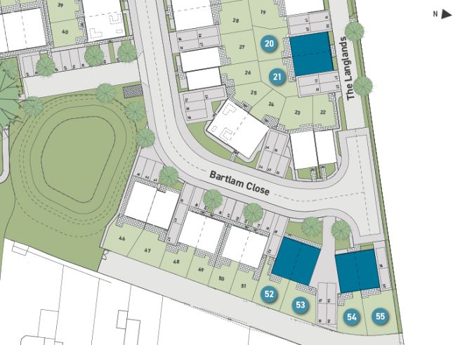 Site plan, 3 bedroom houses - artist impression subject to change
